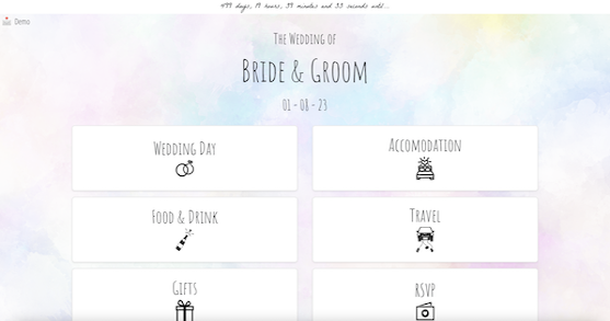 Screenshot of Custom Wedding App